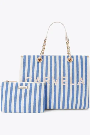 Carvela Blue Sorrento Stripe 100% Cotton Tote BagJeden
