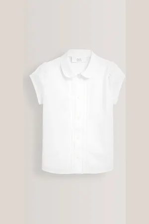 Next Bluzka szkolna z bufiastymi rękawami i koronkowym wykończeniem (3-14 lat)116cm Slim Fit