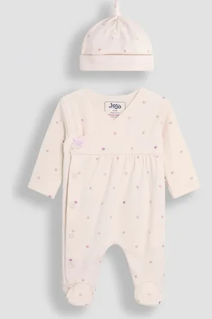 JoJo Maman Bébé Cotton 2-Piece Embroidered Sleepsuit and Hat Set8086 cm
