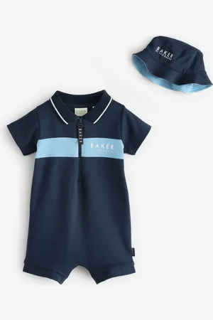 Ted Baker Navy Romper and Hat Set6268 cm