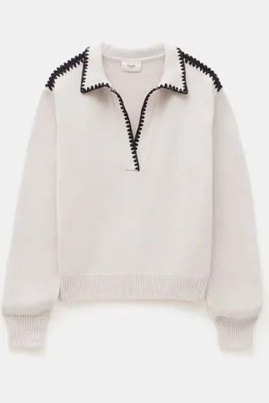 Hush Puppies Whipstitch Collar 100% Cotton JumperS
