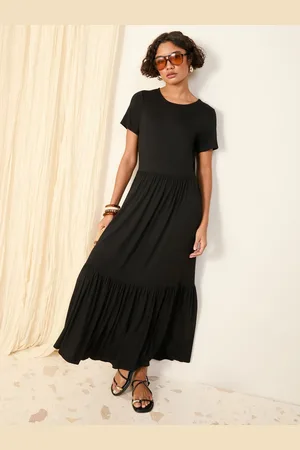 Friends Like These Short Sleeve Smock Tiered Maxi Dress40