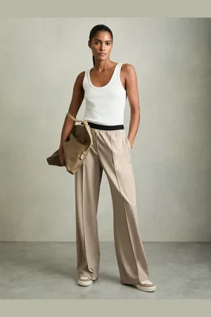 Reiss Lucia Wide-Leg Elasticated-Waistband Trousers44 Długi