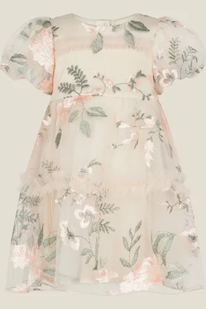Monsoon Baby Azalea Puff Sleeve Embroidered Dress7480 cm