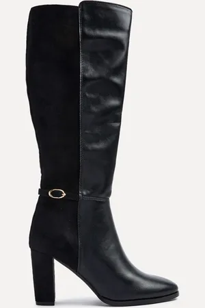 Linzi Symone High Leg Block Heeled Boots With Buckle DetailEU 40 (UK 7)