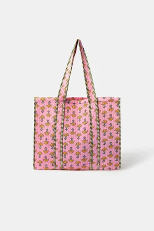 Accessorize Floral Print Block Quilted Tote BagJeden
