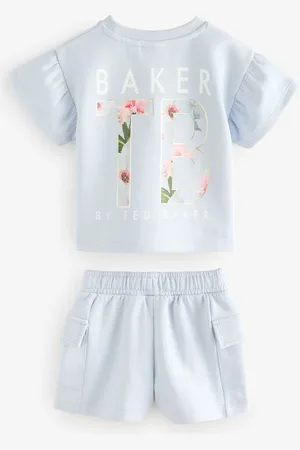 Ted Baker Blue Frill Sleeve Top and Cargo Shorts Set110116 cm
