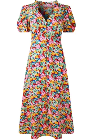 Joe Browns Frilly Floral Shirred Midi Dress40