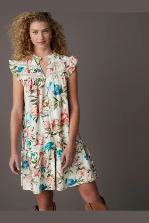 Next Frill Detail Lace Insert Mini Dress with Linen42 Wysoki