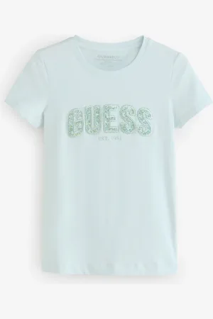 Guess Short Sleeve Logo Lace T-ShirtXL