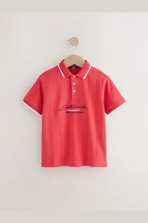 Next Textured Short Sleeve 100% Cotton Jersey Polo Shirt (3-16yrs)166168 cm