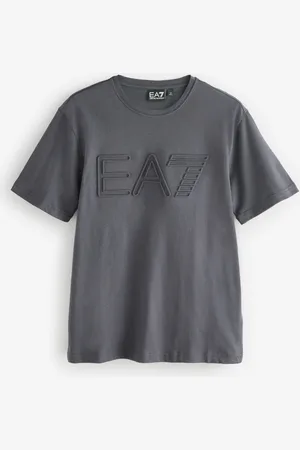 EA7 Emporio Armani Textured Logo 100% Cotton T-ShirtL