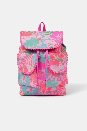 Accessorize Girls Tropical Print Canvas BackpackJeden