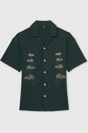 Reiss Goya Cotton Floral Embroidered ShirtXS