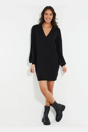 Threadbare V-Neck Knitted Jumper Dress48