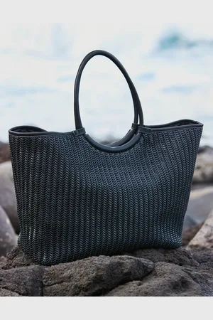 Sosandar Oversized Faux Leather Woven Tote BagJeden