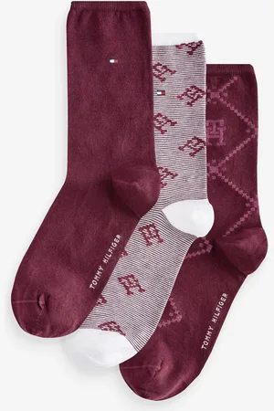 Tommy Hilfiger Womens Red Socks 3 PackEU 35 (UK 2.5)