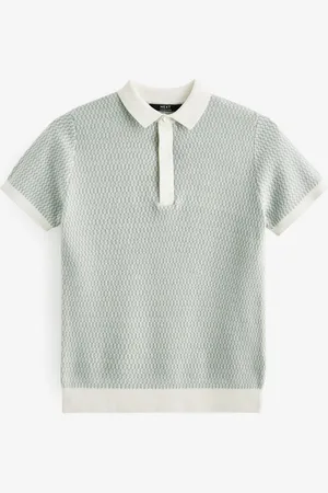 Next 100% Cotton Short Sleeve Geo Pattern Polo Shirt (3-16yrs)4 lat (104 cm)