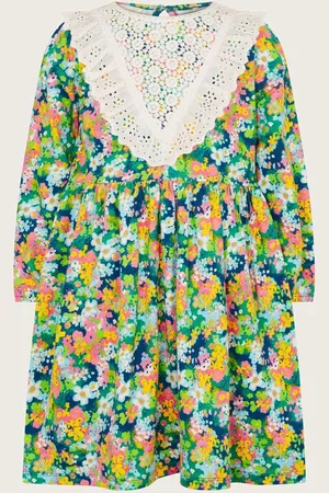 Monsoon Long Sleeve Floral Print Yoke Dress152158 cm