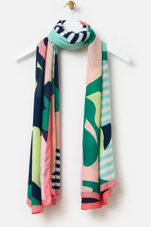 Oliver Bonas Bright Abstract Floral and Striped Lightweight ScarfJeden