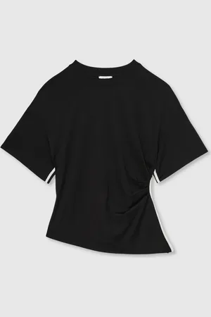 Reiss Audrey Draped Crew-Neck T-Shirt With CottonM