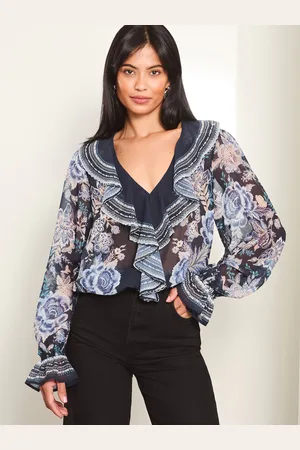 Lipsy London Ruffle Front Ruffle Cuff Printed Blouse38
