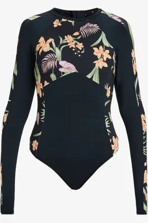Roxy Tropical Print Long Sleeve Swimsuit 1 PieceL