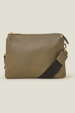 Accessorize Double Pouch Leather Cross-Body BagJeden