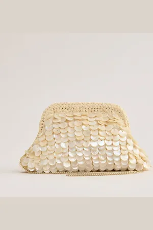 Lipsy London Raffia Shell Clutch 100% Cotton BagJeden