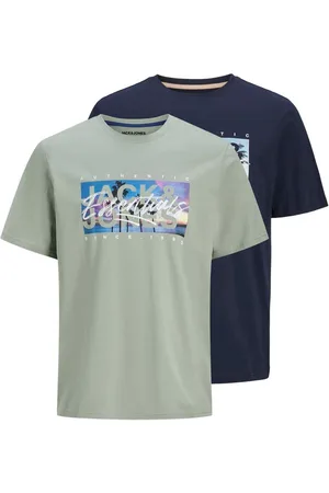 JACK & JONES Blue Logo Printed 100% Cotton T-Shirts 2 Pack14 lat (164 cm)