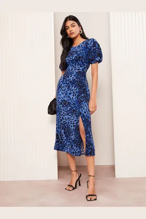 Friends Like These Curves Flutter Sleeve Ruche Front Midi Dress44