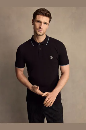 Paul Smith Burgundy Red 100% Organic Cotton Zebra Logo Tipped Polo ShirtS
