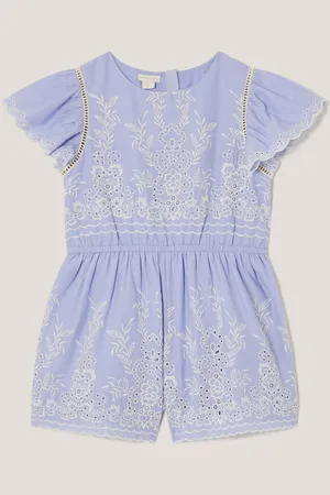Monsoon Floral Broderie Short Sleeve Playsuit166168 cm