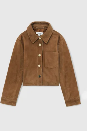 Reiss Connie Suede Cropped Jacket110116 cm