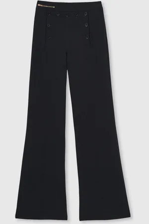 Reiss Sidney Button-Detail Wide Leg Trousers42 Długi