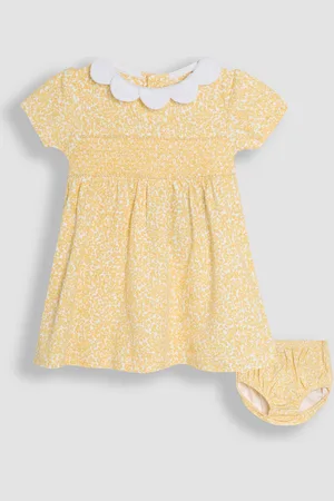 JoJo Maman Bébé Ditsy Floral Print Smocked Jersey Dress5662 cm