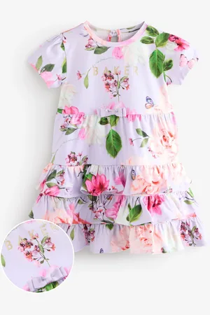 Ted Baker Purple Ruffle Tier Hem Printed Floral Dress8086 cm