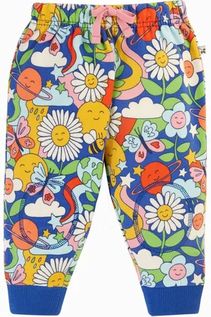 Frugi Blue Flower Print Snuggle Joggers4