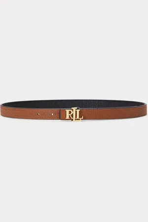 Ralph Lauren Logo Reversible Leather Skinny Brown BeltL
