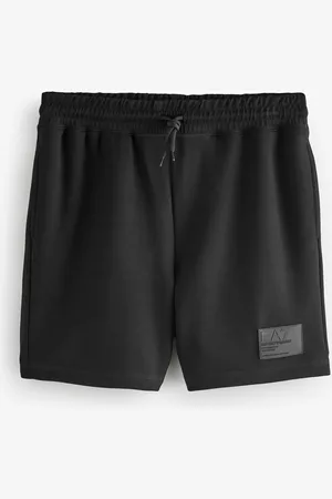 EA7 Emporio Armani Logo Label Drawstring Black ShortsL