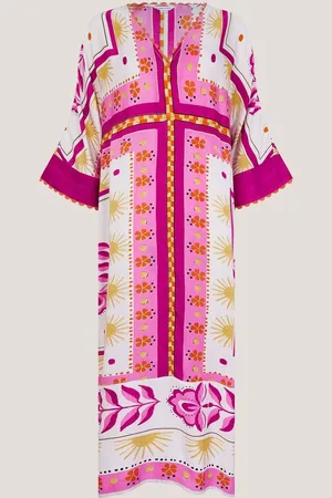 Monsoon Tina Summer Floral Print Maxi Kaftan Dress