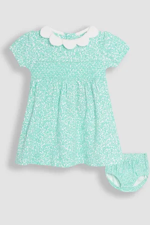 JoJo Maman Bébé Ditsy Floral Print Smocked Jersey Dress8086 cm