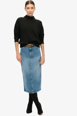 Superdry Denim Cargo Pocket Midi Skirt54