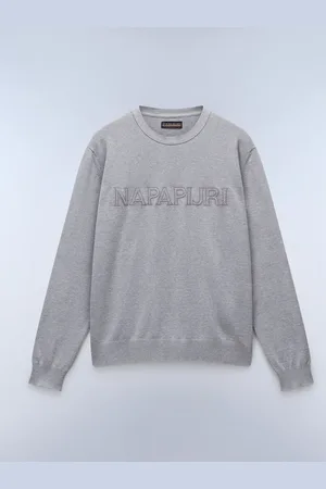 Napapijri Grey Ambra Crew Neck Knitwear 100% Cotton CardiganM