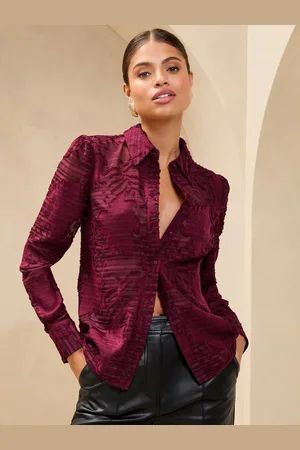 Lipsy London Burnout Button Through Shirt46