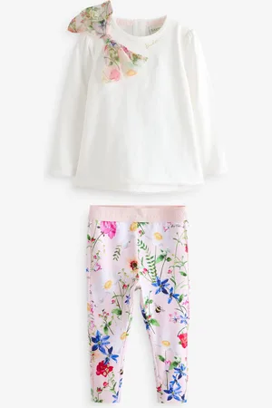 Ted Baker Pink Organza Bow T-Shirt And Leggings Set5