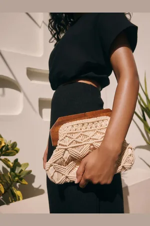 Next Cotton Macrame Clutch BagJeden