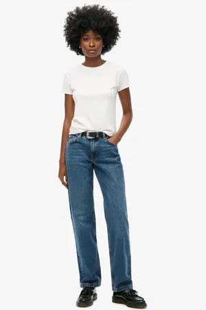 Superdry Mid Rise 100% Cotton Straight Leg Jeans28 R