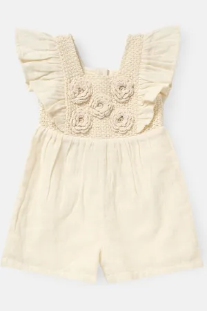 Angel & Rocket 100% Cotton Maci Crochet Playsuit8086 cm