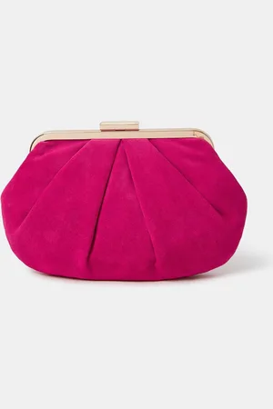 Accessorize Pleated Suedette Clutch BagJeden